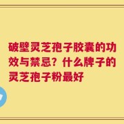 破壁灵芝孢子胶囊的功效与禁忌？什么牌子的灵芝孢子粉最好