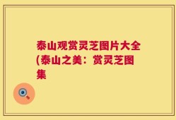 泰山观赏灵芝图片大全(泰山之美：赏灵芝图集