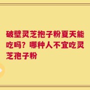 破壁灵芝抱子粉夏天能吃吗？哪种人不宜吃灵芝孢子粉