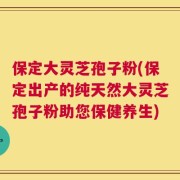 保定大灵芝孢子粉(保定出产的纯天然大灵芝孢子粉助您保健养生)