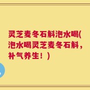 灵芝麦冬石斛泡水喝(泡水喝灵芝麦冬石斛，补气养生！)