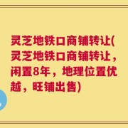 灵芝地铁口商铺转让(灵芝地铁口商铺转让，闲置8年，地理位置优越，旺铺出售)