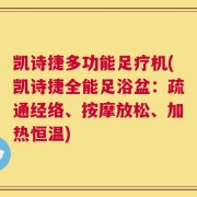 凯诗捷多功能足疗机(凯诗捷全能足浴盆：疏通经络、按摩放松、加热恒温)