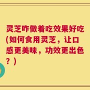 灵芝咋做着吃效果好吃(如何食用灵芝，让口感更美味，功效更出色？)