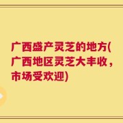 广西盛产灵芝的地方(广西地区灵芝大丰收，市场受欢迎)