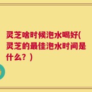 灵芝啥时候泡水喝好(灵芝的最佳泡水时间是什么？)