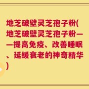 地芝破壁灵芝孢子粉(地芝破壁灵芝孢子粉——提高免疫、改善睡眠、延缓衰老的神奇精华)