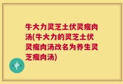 牛大力灵芝土伏灵瘦肉汤(牛大力的灵芝土伏灵瘦肉汤改名为养生灵芝瘦肉汤)