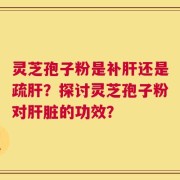 灵芝孢子粉是补肝还是疏肝？探讨灵芝孢子粉对肝脏的功效？