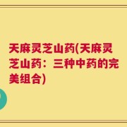天麻灵芝山药(天麻灵芝山药：三种中药的完美组合)
