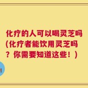 化疗的人可以喝灵芝吗(化疗者能饮用灵芝吗？你需要知道这些！)