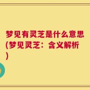 梦见有灵芝是什么意思(梦见灵芝：含义解析)