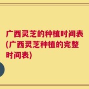 广西灵芝的种植时间表(广西灵芝种植的完整时间表)