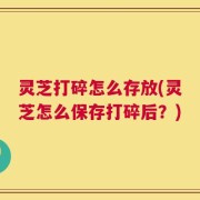 灵芝打碎怎么存放(灵芝怎么保存打碎后？)