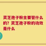灵芝孢子粉主要管什么的？灵芝孢子粉的功效是什么