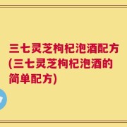 三七灵芝枸杞泡酒配方(三七灵芝枸杞泡酒的简单配方)
