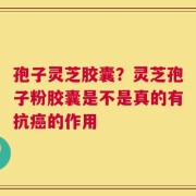 孢子灵芝胶囊？灵芝孢子粉胶囊是不是真的有抗癌的作用
