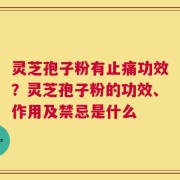 灵芝孢子粉有止痛功效？灵芝孢子粉的功效、作用及禁忌是什么