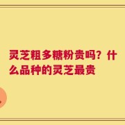 灵芝粗多糖粉贵吗？什么品种的灵芝最贵