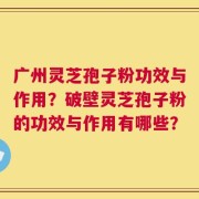 广州灵芝孢子粉功效与作用？破壁灵芝孢子粉的功效与作用有哪些？