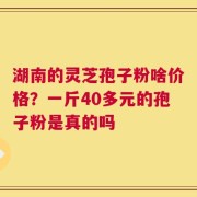 湖南的灵芝孢子粉啥价格？一斤40多元的孢子粉是真的吗