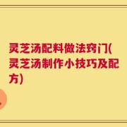 灵芝汤配料做法窍门(灵芝汤制作小技巧及配方)
