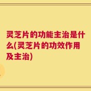 灵芝片的功能主治是什么(灵芝片的功效作用及主治)