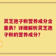 灵芝孢子粉营养成分含量表？详细解析灵芝孢子粉的营养成分？