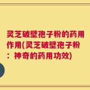 灵芝破壁孢子粉的药用作用(灵芝破壁孢子粉：神奇的药用功效)