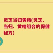 灵芝当归黄精(灵芝、当归、黄精组合的保健秘方)