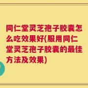 同仁堂灵芝孢子胶囊怎么吃效果好(服用同仁堂灵芝孢子胶囊的最佳方法及效果)