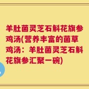 羊肚菌灵芝石斛花旗参鸡汤(营养丰富的菌草鸡汤：羊肚菌灵芝石斛花旗参汇聚一碗)