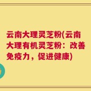 云南大理灵芝粉(云南大理有机灵芝粉：改善免疫力，促进健康)