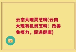 云南大理灵芝粉(云南大理有机灵芝粉：改善免疫力，促进健康)