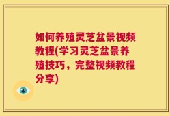 如何养殖灵芝盆景视频教程(学习灵芝盆景养殖技巧，完整视频教程分享)