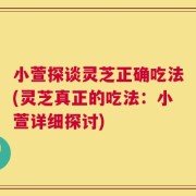 小萱探谈灵芝正确吃法(灵芝真正的吃法：小萱详细探讨)
