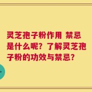 灵芝孢子粉作用 禁忌是什么呢？了解灵芝孢子粉的功效与禁忌？
