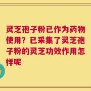 灵芝孢子粉已作为药物使用？已采集了灵芝孢子粉的灵芝功效作用怎样呢