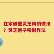 在家破壁灵芝粉的做法？灵芝孢子粉制作法