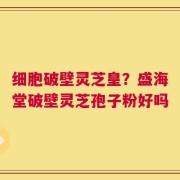 细胞破壁灵芝皇？盛海堂破壁灵芝孢子粉好吗