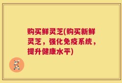 购买鲜灵芝(购买新鲜灵芝，强化免疫系统，提升健康水平)