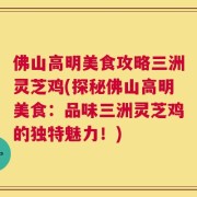佛山高明美食攻略三洲灵芝鸡(探秘佛山高明美食：品味三洲灵芝鸡的独特魅力！)