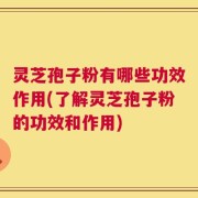 灵芝孢子粉有哪些功效作用(了解灵芝孢子粉的功效和作用)