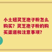 小土妞灵芝孢子粉怎么购买？灵芝孢子粉的购买渠道和注意事项？