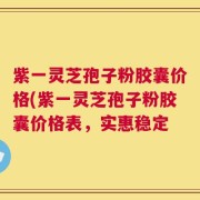紫一灵芝孢子粉胶囊价格(紫一灵芝孢子粉胶囊价格表，实惠稳定