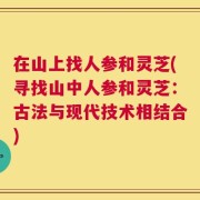 在山上找人参和灵芝(寻找山中人参和灵芝：古法与现代技术相结合)