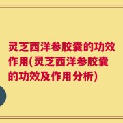 灵芝西洋参胶囊的功效作用(灵芝西洋参胶囊的功效及作用分析)