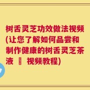 树舌灵芝功效做法视频(让您了解如何品尝和制作健康的树舌灵芝茶液 – 视频教程)