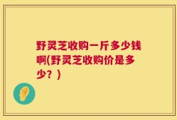 野灵芝收购一斤多少钱啊(野灵芝收购价是多少？)