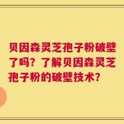贝因森灵芝孢子粉破壁了吗？了解贝因森灵芝孢子粉的破壁技术？